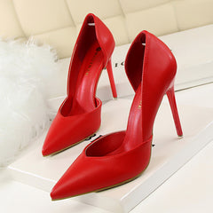 Women's Side Cut out High Heels Pointed Toe Stiletto Heels