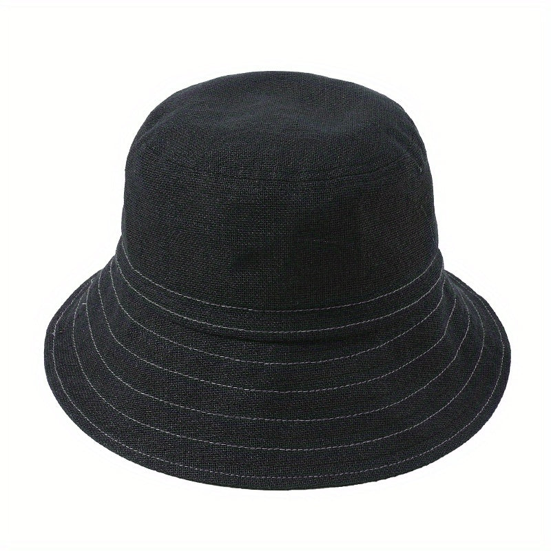 Stripe Jacquard Bucket Hat Sunscreen Summer Sun Hat Women's Casual Cloche Hats