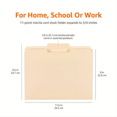 12pcs File Organizer Folders Assorted Positions Letter Size Office Supplies