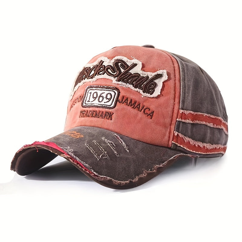 Vintage Washed Embroidered Baseball Cap Sunscreen Hat for Men & Women