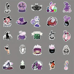50pcs Magic Witch Graffiti Stickers for Water Cup Luggage Skateboard Car