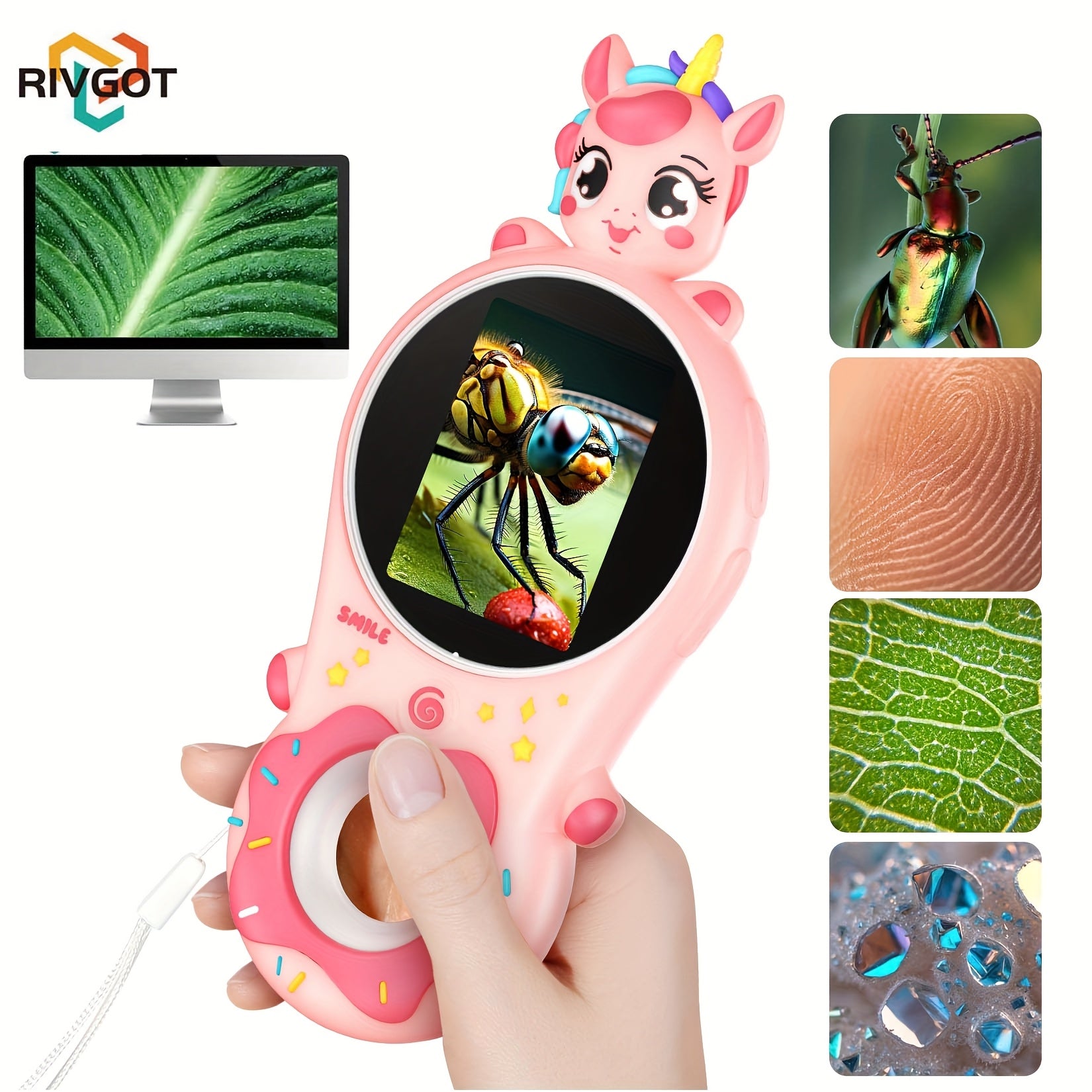 USB Charging Unicorn Digital Microscope 500x Magnification
