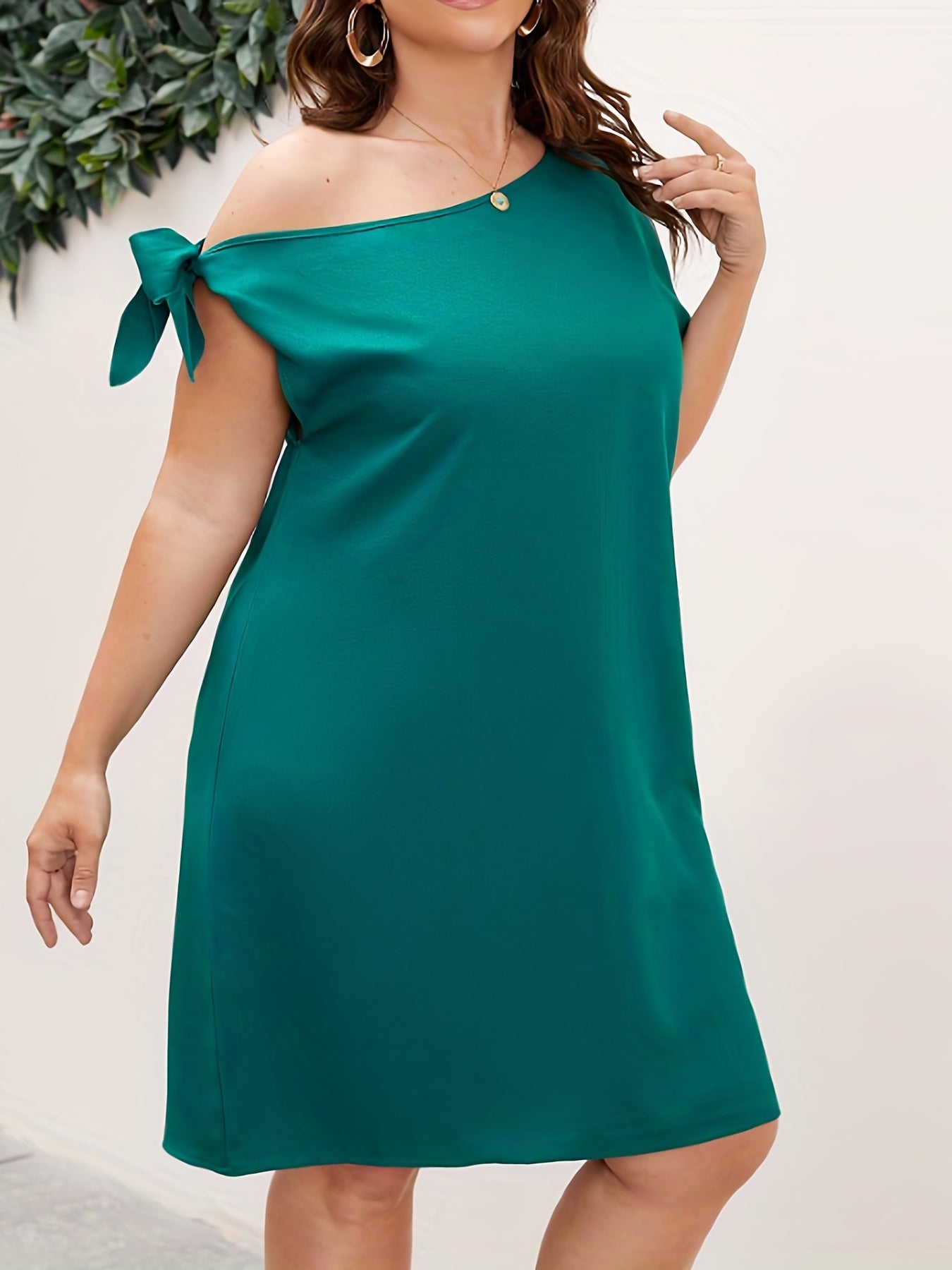  Casual Dress Womens Solid Bow Minidress
