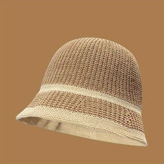 Crochet Bucket Hats Block Sun Hat for Women