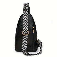 Stylish PU Shoulder Bag with Multiple Compartments - City Theme