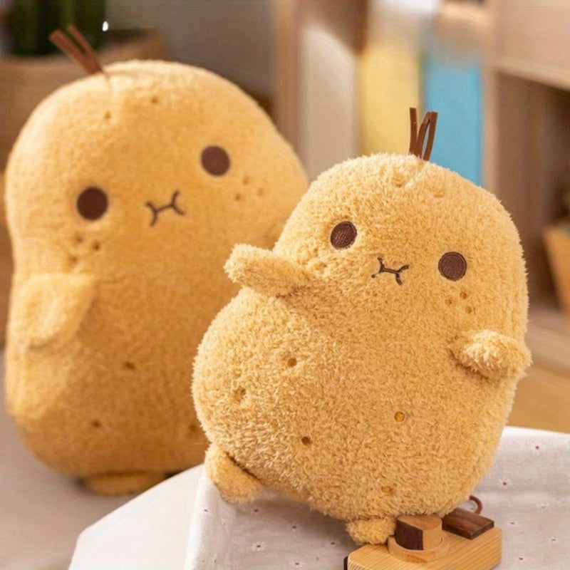 Potato Plush Toy Soft Fluffy Stuffed Animal with Expressive Eyes & Mouth