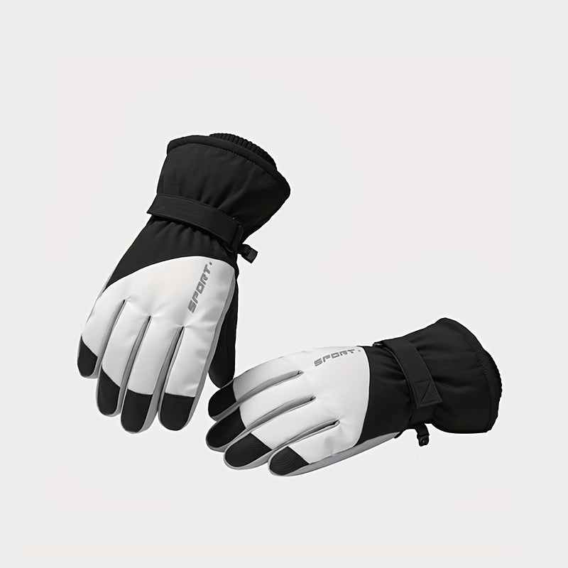 Winter Ski Gloves Men's Warm Touch Screen Windproof Split Finger Gloves