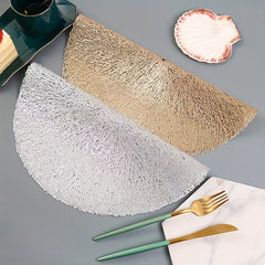 Plastic Placemats Western Food Mat Round Hollow Bronzing Dining Table Mat