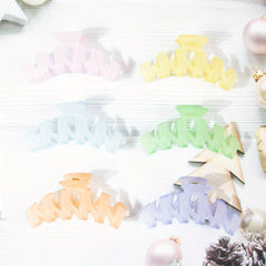 6pcs Gradient Twist Hair Claw Large Shark Claw Ponytail Holder Hair Accessories