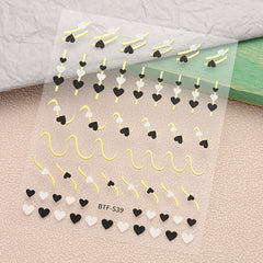 3 Sheets French Line Nail Stickers Self Adhesive Nail Decal