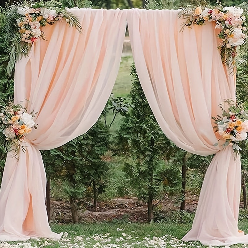 Wedding Peach Pink Chiffon Arches Valance for Decoration