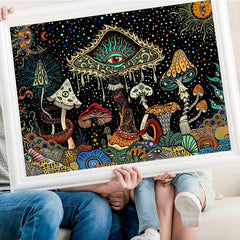 Moon Mushroom Eyes Diamond Painting Kit - Full Round Diamond Art Painting