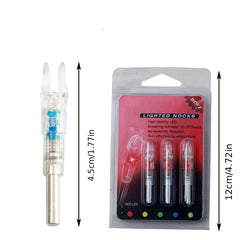 3pcs Lighted Bow LED Glowing Arrow Nock Tail for 6.2mm Arrow Shaft