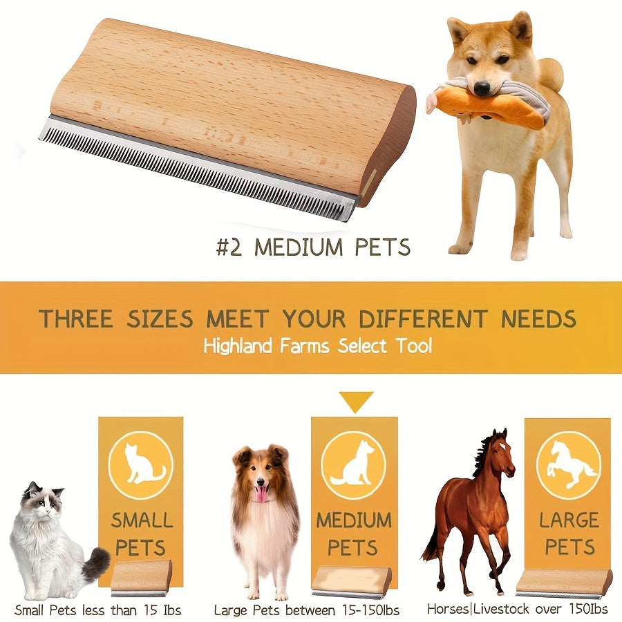 Wooden Pet Hair Removal Tool for Shedding Grooming