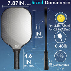 USAPA Approved Carbon Fiberglass Pickle Ball Paddle Set With 4 Balls