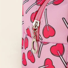 Pink Print Makeup Bag for Young Girls Woman