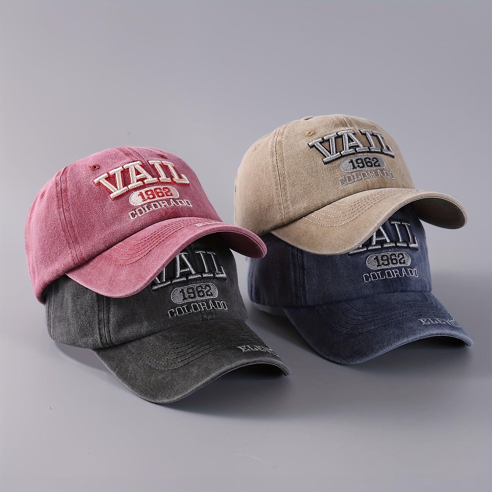 3D Embroidery Letter Baseball Cap Denim Retro Duck Tongue Cap