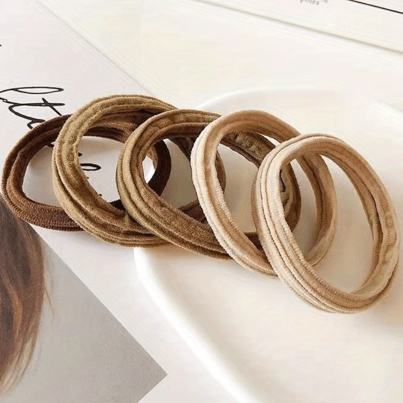 5pcs Wide Elastic Hair Tie Thick Hair Rope Seamless Ponytail Holder