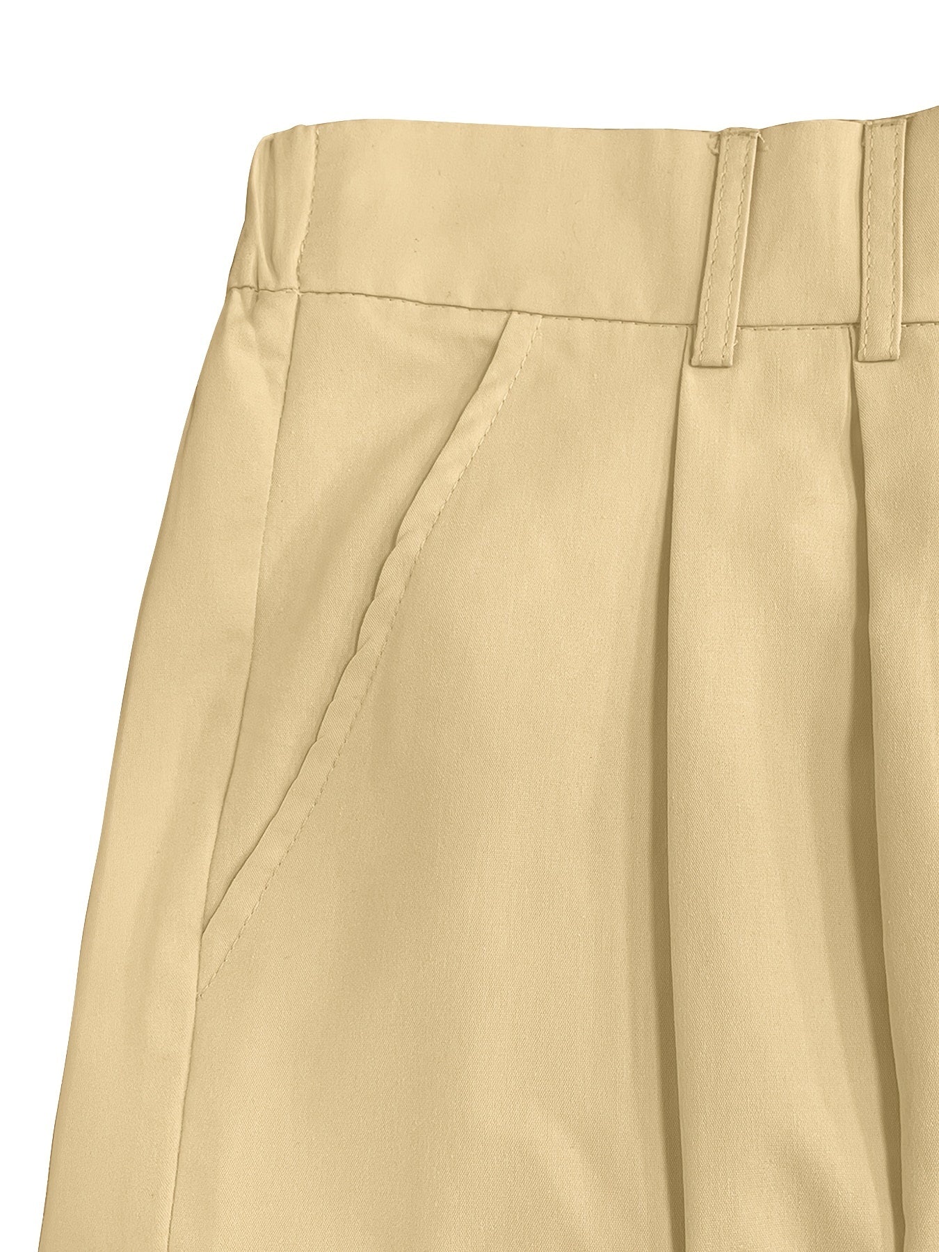  Solid High Rise Straight Leg Pants With Pockets