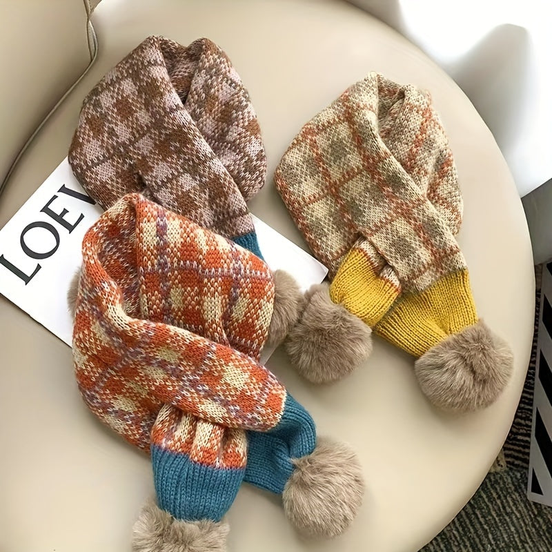 Versatile Faux Fur Cross Scarf for Girls