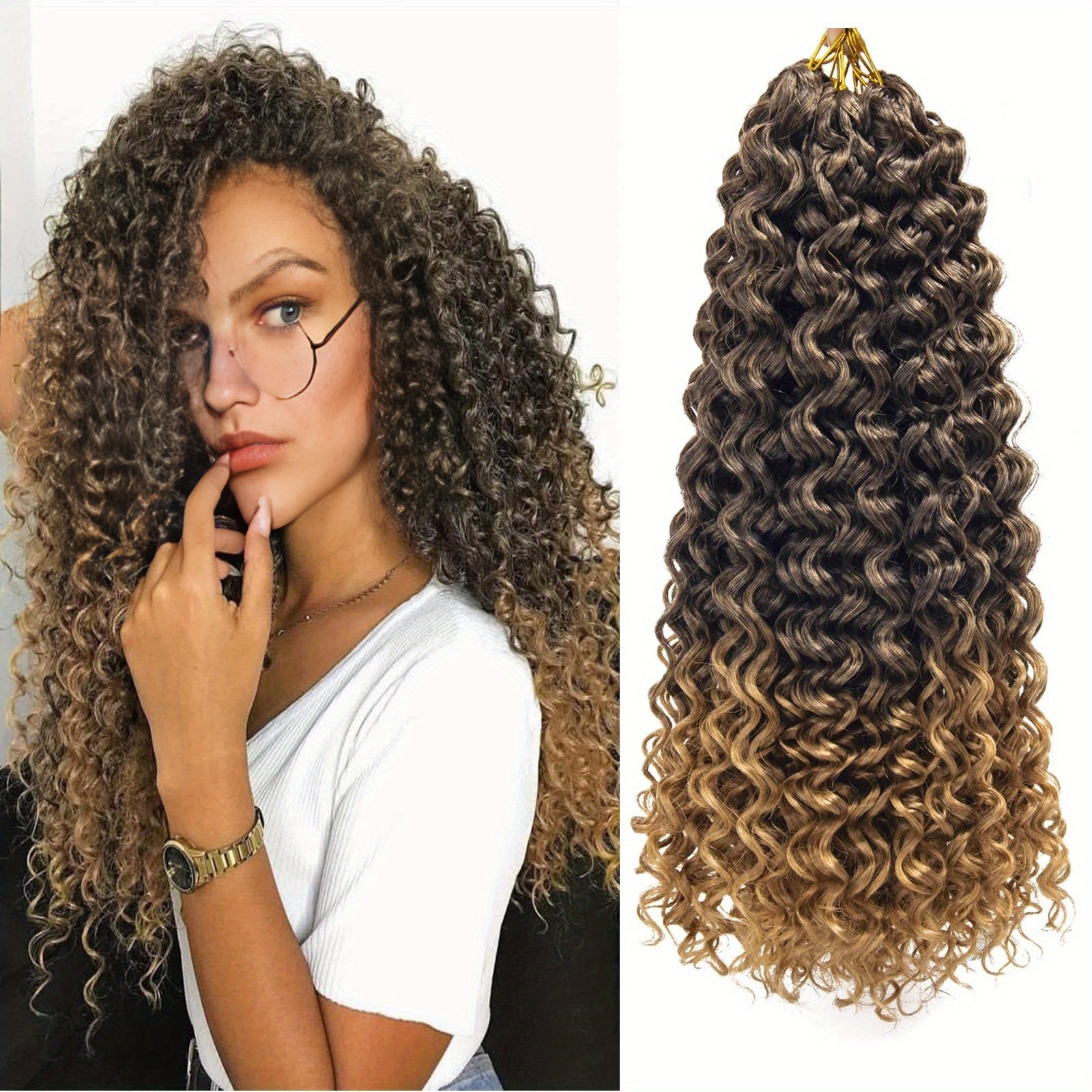 2pcs 50.8cm Afro Kinky Curly Hair Bundles Braided Hair Extensions Synthetic 1B