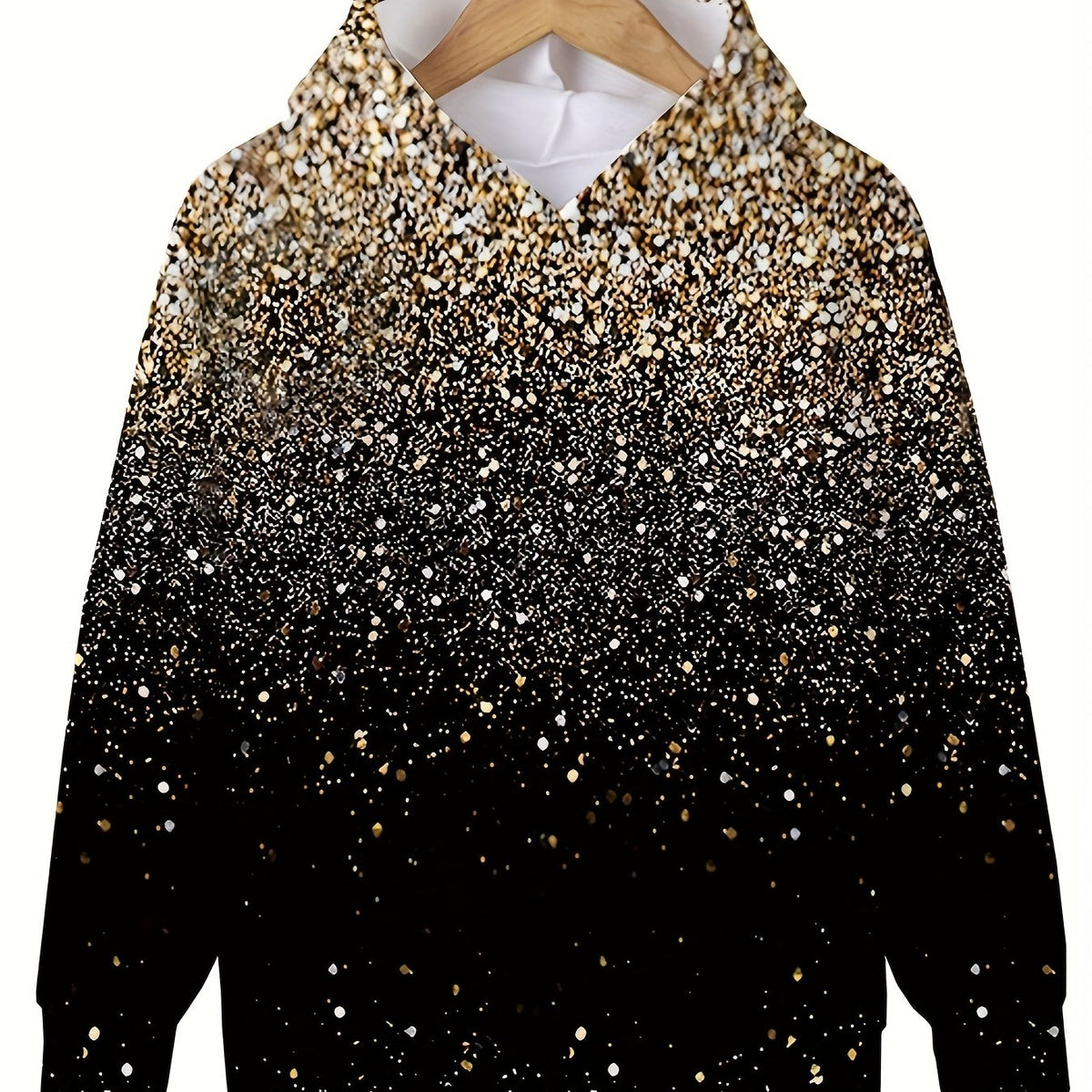 Gradient Sequin Effect Long Sleeve Hooded Pullover Girls Boys Hoodies