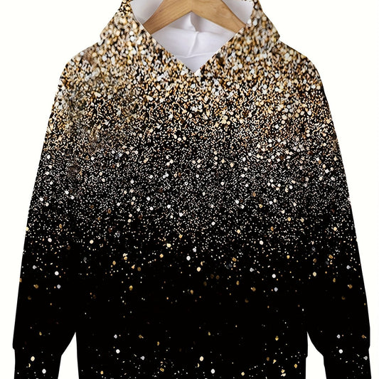 Gradient Sequin Effect Long Sleeve Hooded Pullover Girls Boys Hoodies