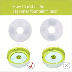 12 Pack Cat Water Fountain Replacement Filters with Activated Charcoal & Resin