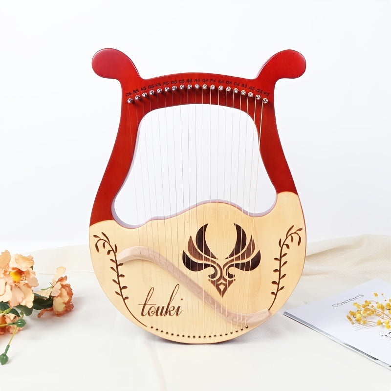 Small 19 String Beginner Lyre Harp Portable Musical Instrument
