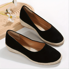 Women's Wedge Espadrilles Loafers Comfy Round Toe Slip On Heels