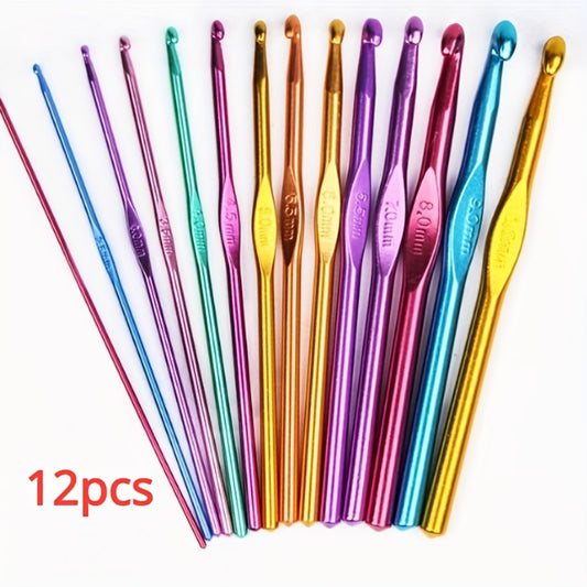Colorful Aluminum Crochet Hook Set Knitting Tools Kit for Knitter