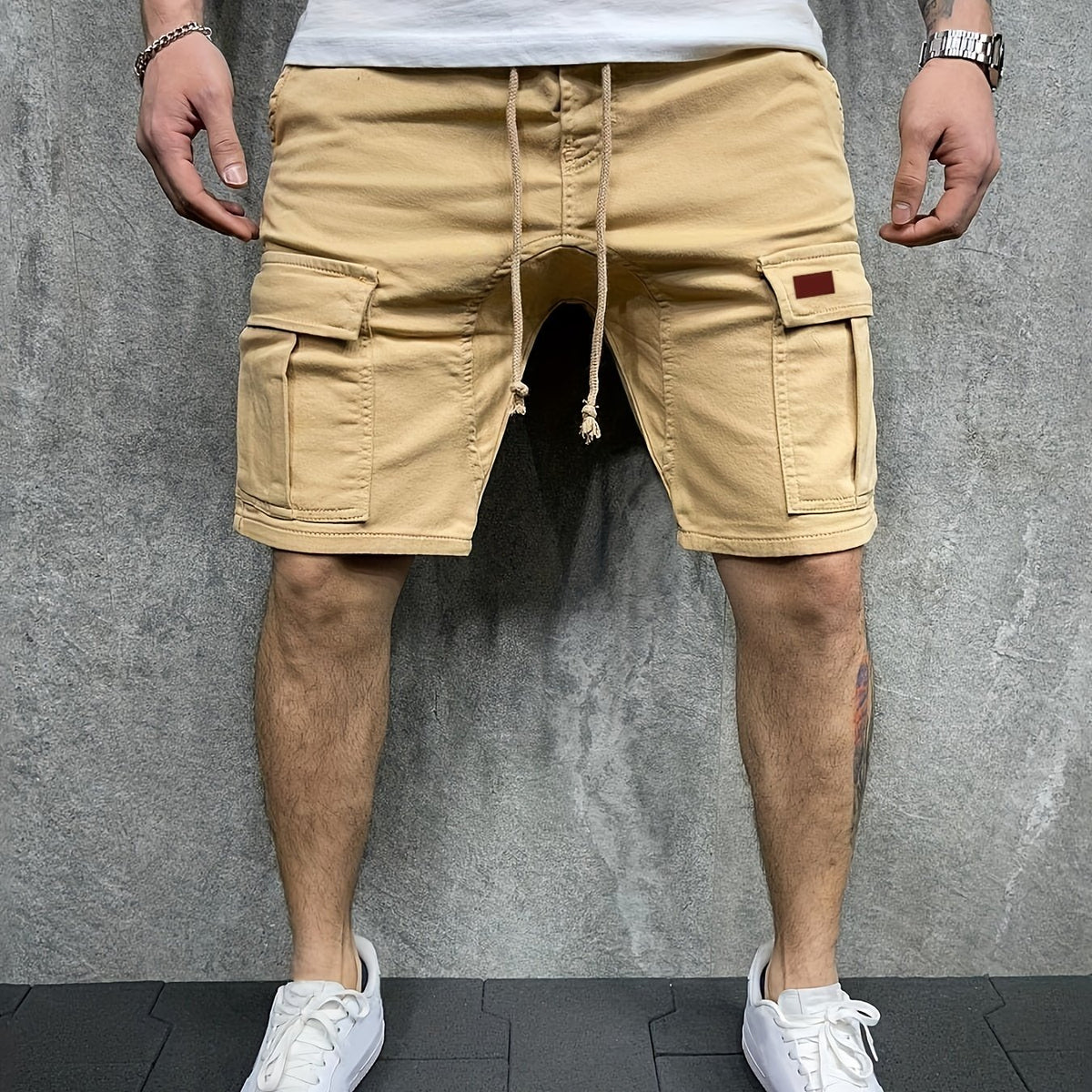 Men's Classic Cotton Cargo Shorts for Outdoor Activities