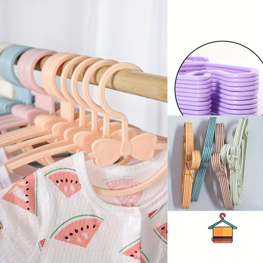 5pcs Kids Clothes Hangers Portable Hook Outdoor Drying Rack Plastic Baby Hangers