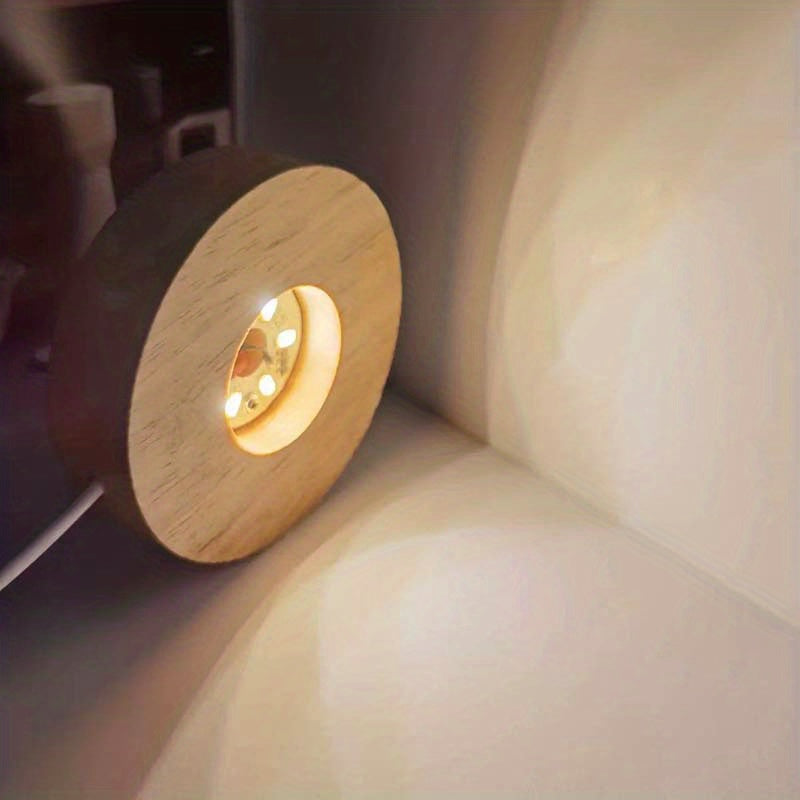8cm Square/Round Wooden LED Lighted Base for Resin Molds Display