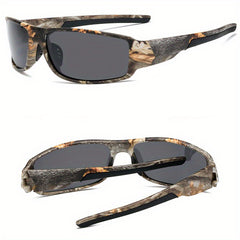 Men's Camo Polarized Sunglasses for Cycling Outdoor Sports with Zipper Case