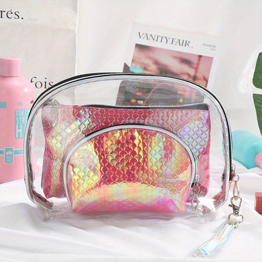 Women's Travel Cosmetic Bag Zipper Handbag Storage Pouch for Business Trip