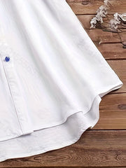 Cat Print Short Sleeve Button Shirt