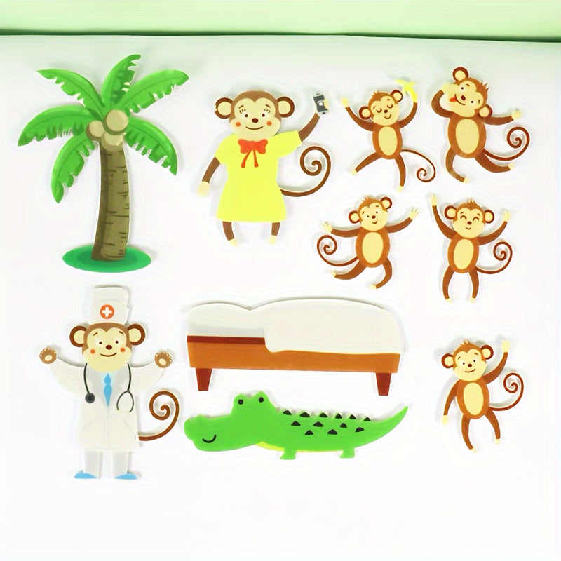 Five Little Monkeys Felt Storybook Colorful Thick Material