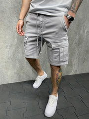 Men's Loose Fit Cotton Cargo Shorts with Pockets