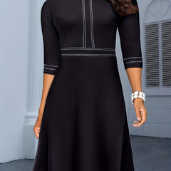  Dot Print Half Sleeve Casual Dress