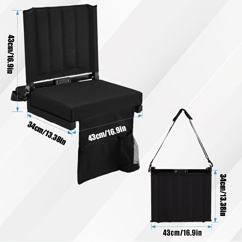 Portable Stadium Seat With Back Support & Wide Cushion