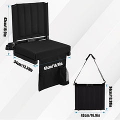 Portable Stadium Seat With Back Support & Wide Cushion