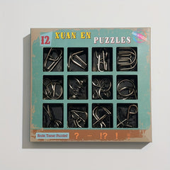 12pcs Puzzle Toy Set Luban Lock Kongming Nine Rings Halloween Christmas