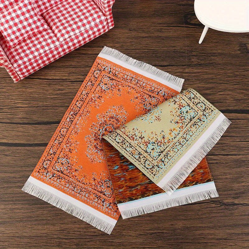 Vibrant Dollhouse Rug 1pc Compact Durable Textile for Decor