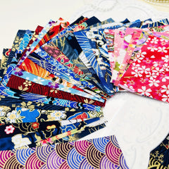 Flower Printed Fabric Squares Quilted for DIY Craft Sewing Scrapbooking