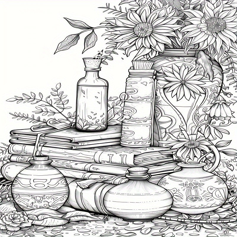 Thickened Dream Flower Coloring Book - 22 Pages
