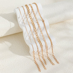 5 Pcs Hollow Chain Bracelet Minimalist Stackable Chain Bracelet