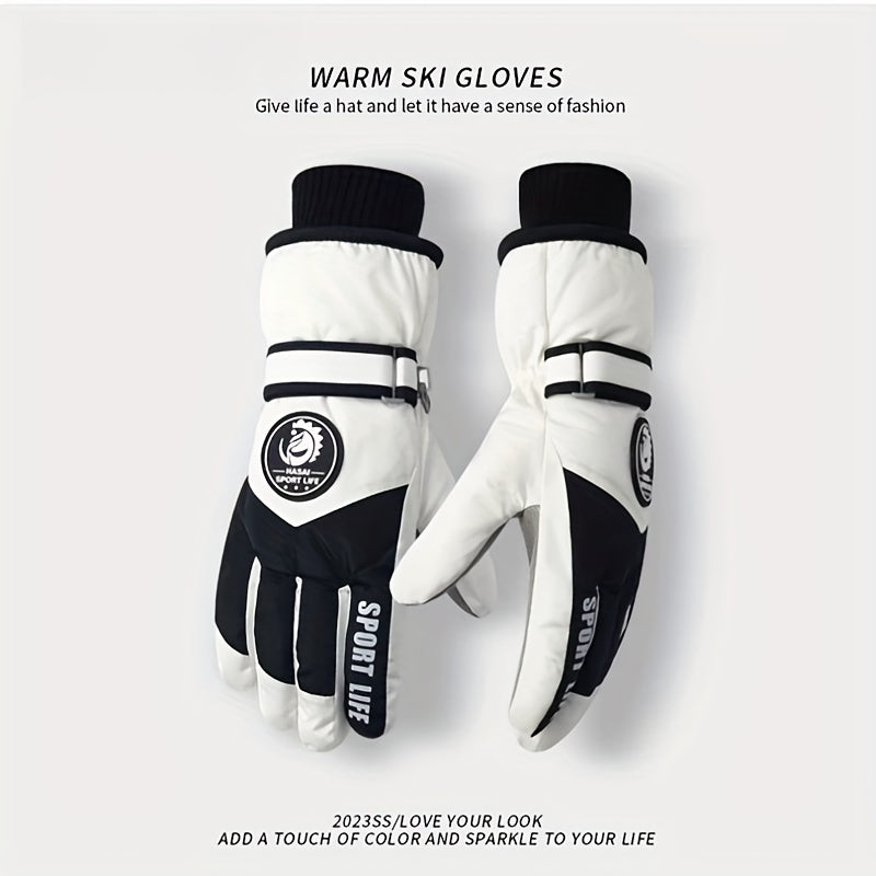 Men's Warm Non-slip Touch Screen Gloves Winter Skiing Waterproof Gloves