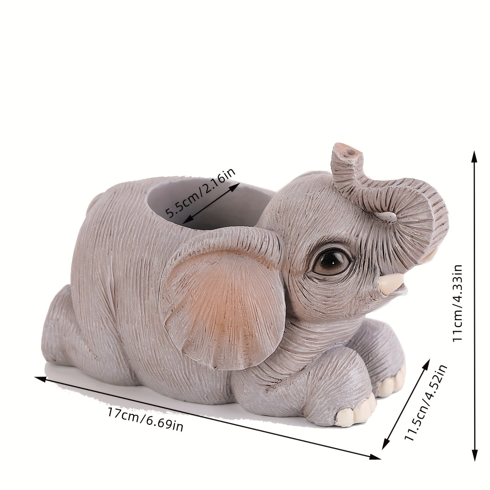 Elephant Pen Holder Toothbrush Storage Resin Ornament