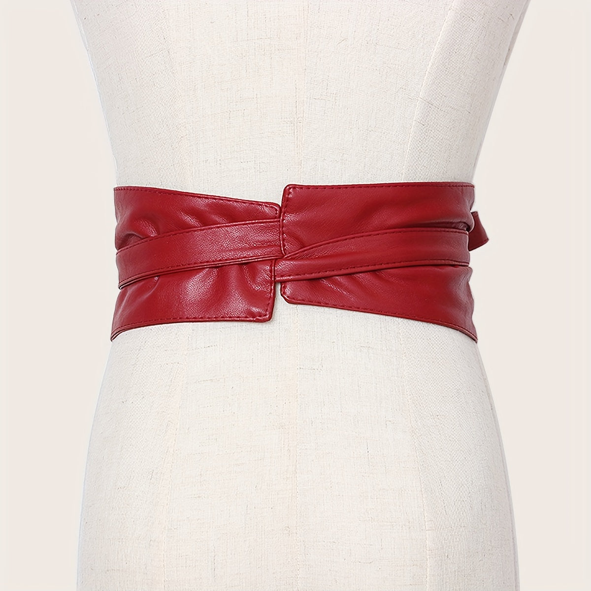 Womens PU Leather Corset Cinch Waistband Waspie Waist Belt Boho Style